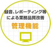 録音、レポーティング等によるオートコール業務の品質改善 管理機能